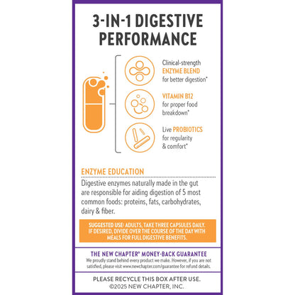 New Chapter All-Flora Enzyme Complex with Probiotics – Digestive Enzymes + Probiotics, 90 Vegan Capsules
