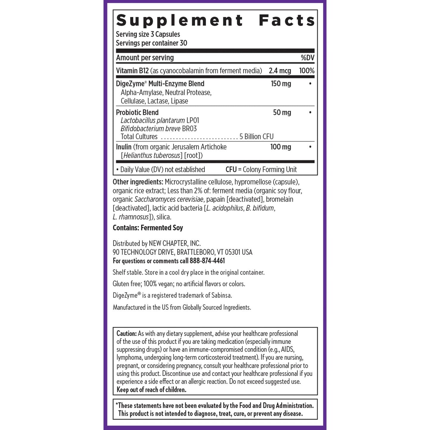 New Chapter All-Flora Enzyme Complex with Probiotics – Digestive Enzymes + Probiotics, 90 Vegan Capsules