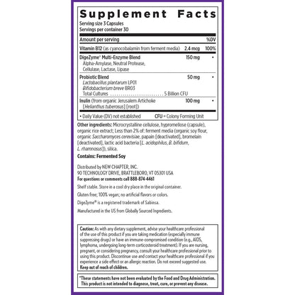 New Chapter All-Flora Enzyme Complex with Probiotics – Digestive Enzymes + Probiotics, 90 Vegan Capsules
