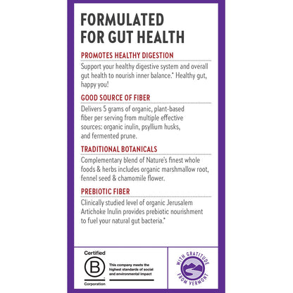 New Chapter All-Flora Multi-Fiber – Organic Inulin + Psyllium (120 ct) | Vegan