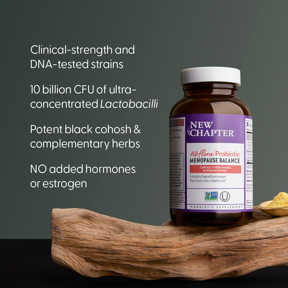 New Chapter All-Flora Probiotic Menopause Balance – 10B CFU, Vegan, Black Cohosh
