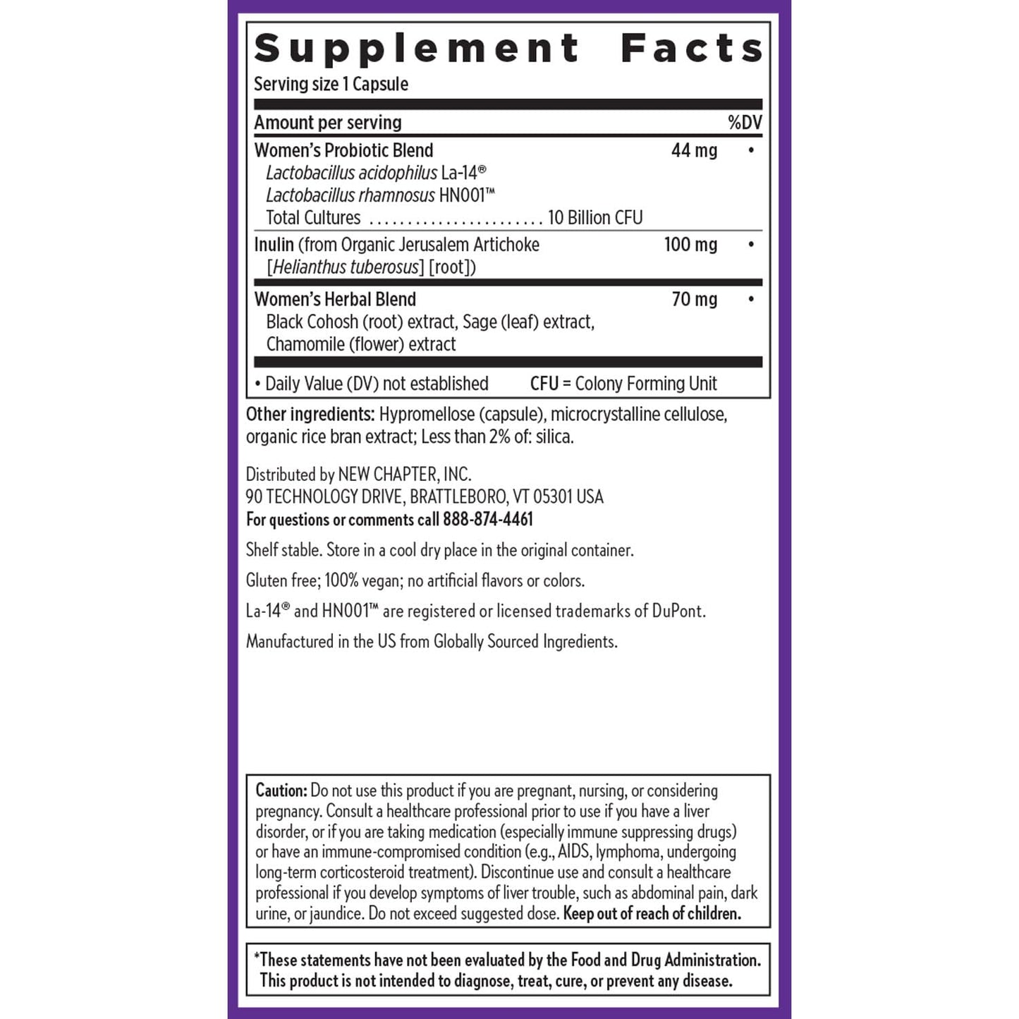 New Chapter All-Flora Probiotic Menopause Balance – 10B CFU, Vegan, Black Cohosh