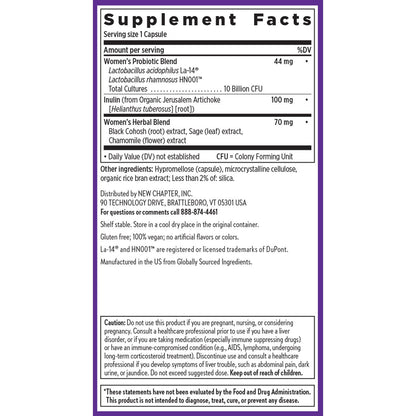 New Chapter All-Flora Probiotic Menopause Balance – 10B CFU, Vegan, Black Cohosh