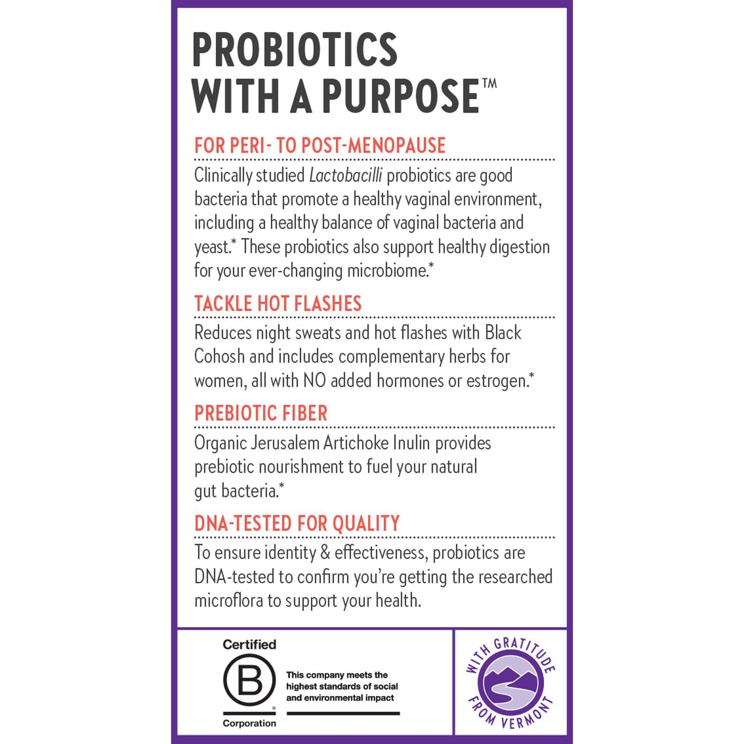 New Chapter All-Flora Probiotic Menopause Balance – 10B CFU, Vegan, Black Cohosh