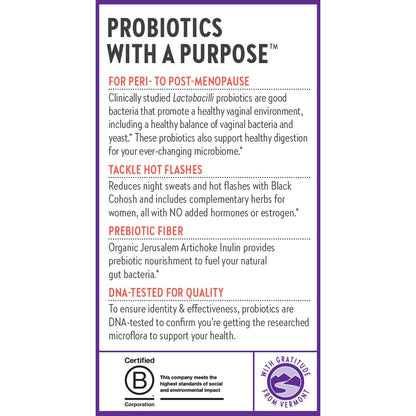 New Chapter All-Flora Probiotic Menopause Balance – 10B CFU, Vegan, Black Cohosh
