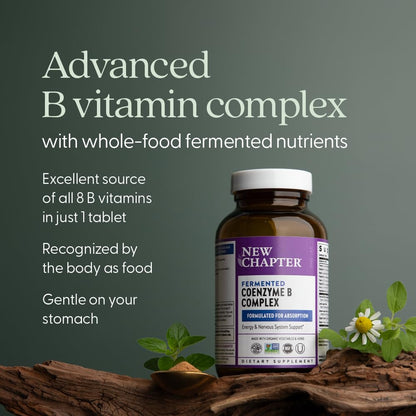 New Chapter Fermented Coenzyme B Complex – Organic B Vitamins (B12, B6, Biotin) 30 ct