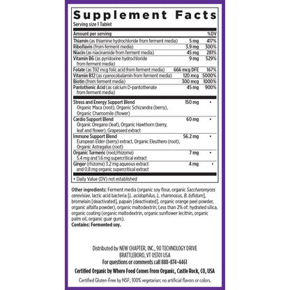 New Chapter Fermented Coenzyme B Complex – Organic B Vitamins (B12, B6, Biotin) 30 ct