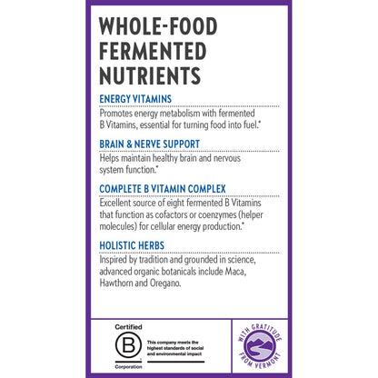 New Chapter Fermented Coenzyme B Complex – Organic B Vitamins (B12, B6, Biotin) 30 ct