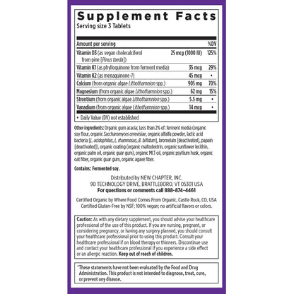 New Chapter Calcium Supplement – Organic Plant Calcium + D3/K2, 60 Count