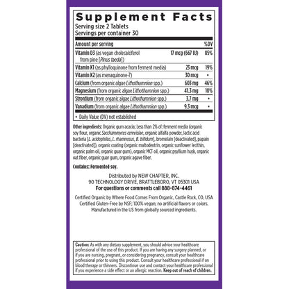 New Chapter Organic Plant Calcium for Women Under 40 — D3, K2 & Mg | 60 Count