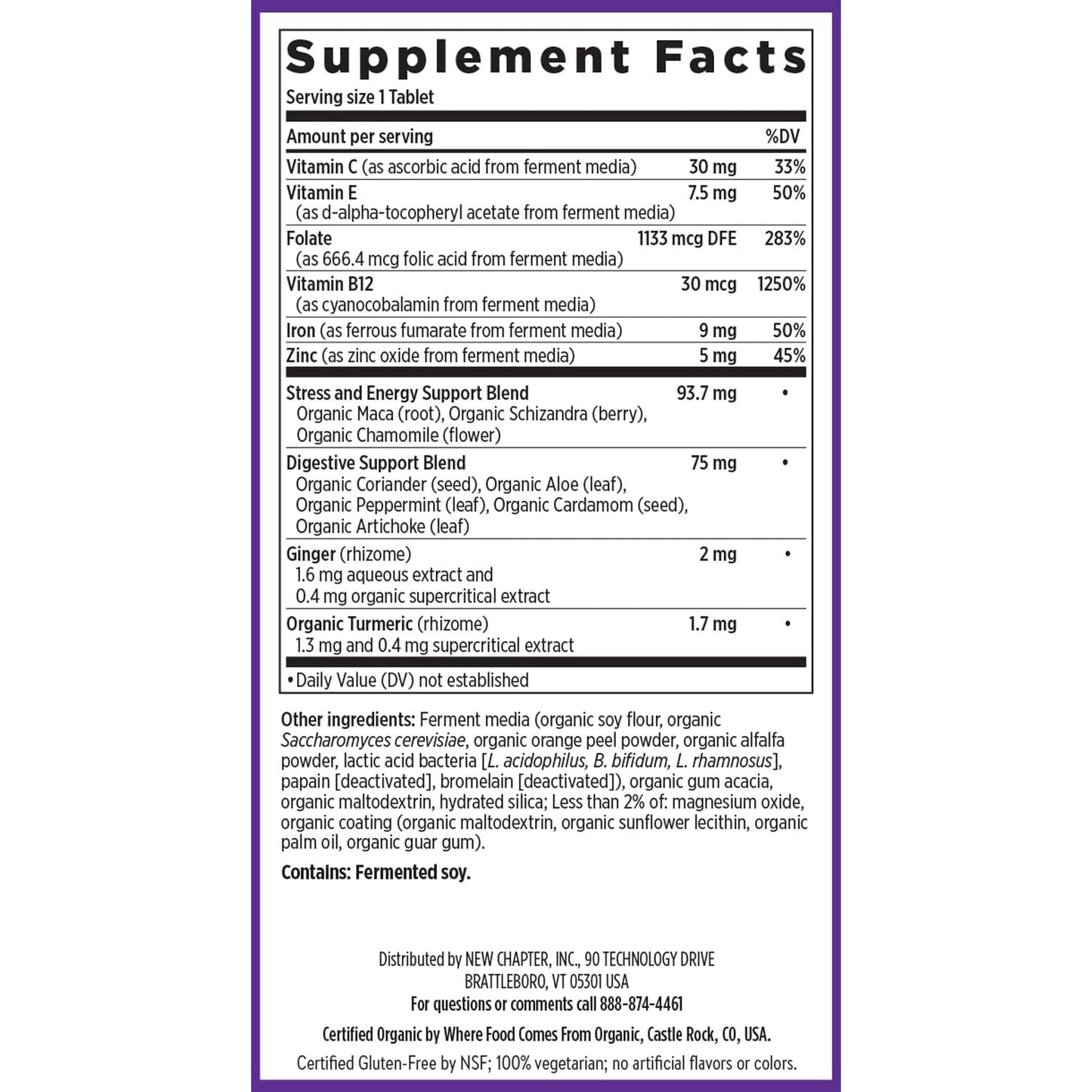 New Chapter Iron Supplement | Whole-Food Fermented Iron Complex | 60ct