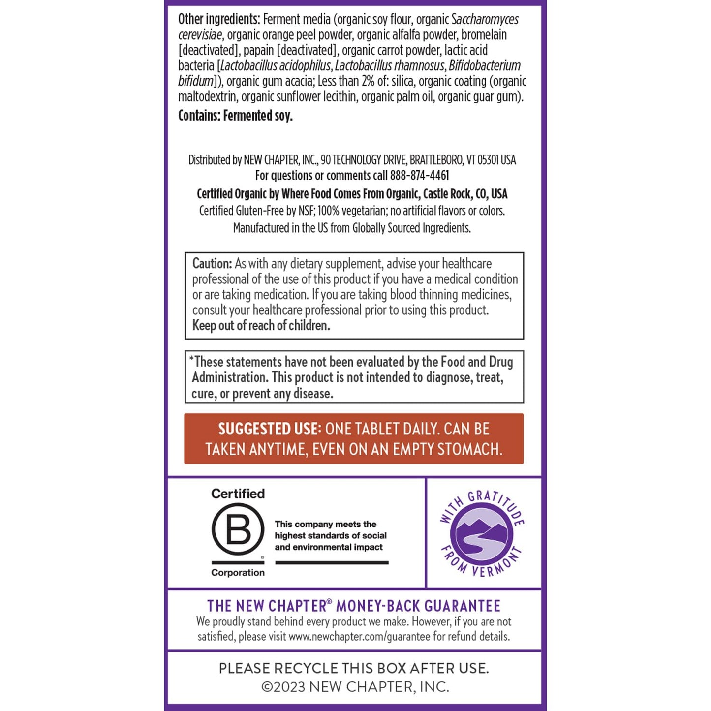 New Chapter Men's Multivitamin for Immune, Energy & Heart Health – Fermented Nutrients, Organic Vegetables & Herbs | 48 ct