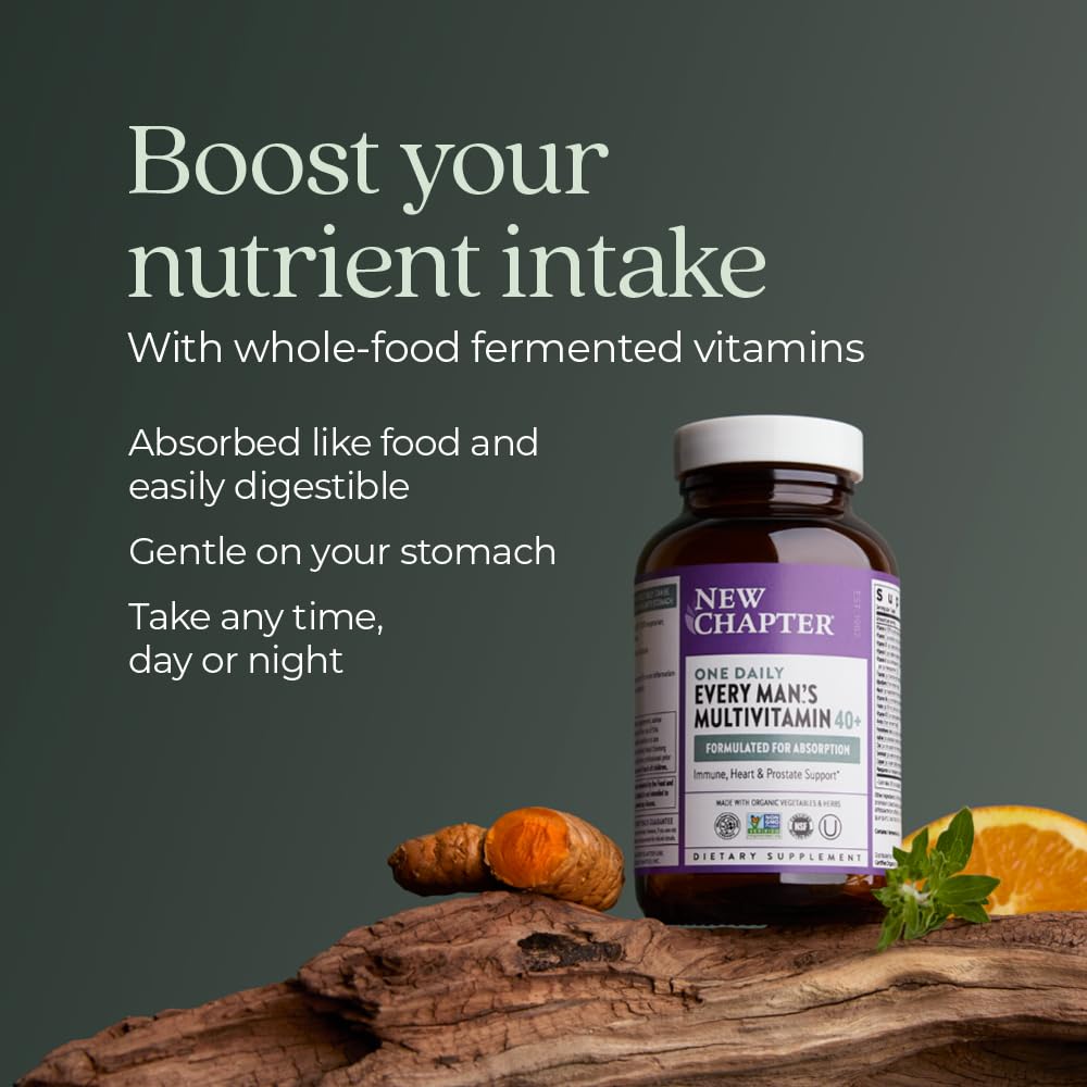 New Chapter Men's Multivitamin 40+ - Fermented One Daily for Energy, Immune & Heart Health (48 ct)