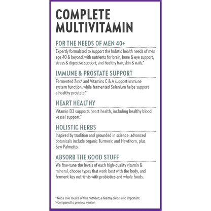 New Chapter Men's Multivitamin 40+ - Fermented One Daily for Energy, Immune & Heart Health (48 ct)