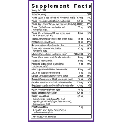 New Chapter Men's Multivitamin 55+ — One Daily, Fermented, Non-GMO, Immune & Brain Health, 96 Tablets