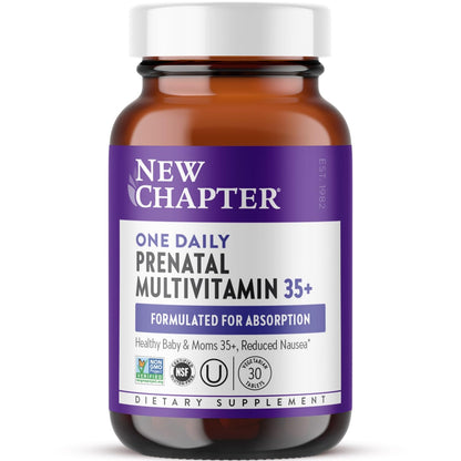 New Chapter Prenatal 35+ Vitamins – One Daily Methylfolate & Choline, 30 ct (Gluten Free, Non-GMO)