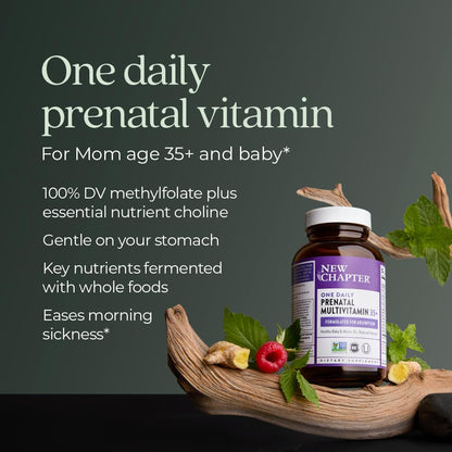New Chapter Prenatal 35+ Vitamins – One Daily Methylfolate & Choline, 30 ct (Gluten Free, Non-GMO)