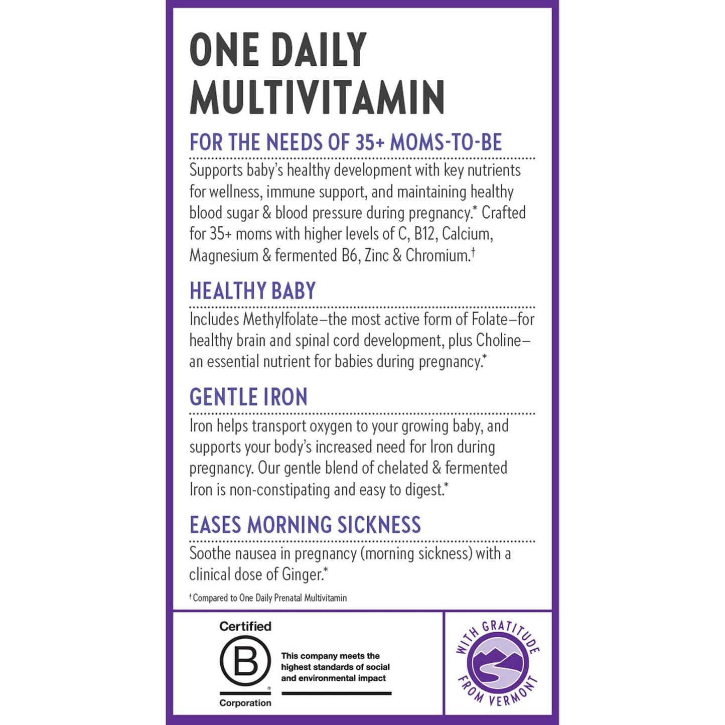 New Chapter Prenatal 35+ Vitamins – One Daily Methylfolate & Choline, 30 ct (Gluten Free, Non-GMO)
