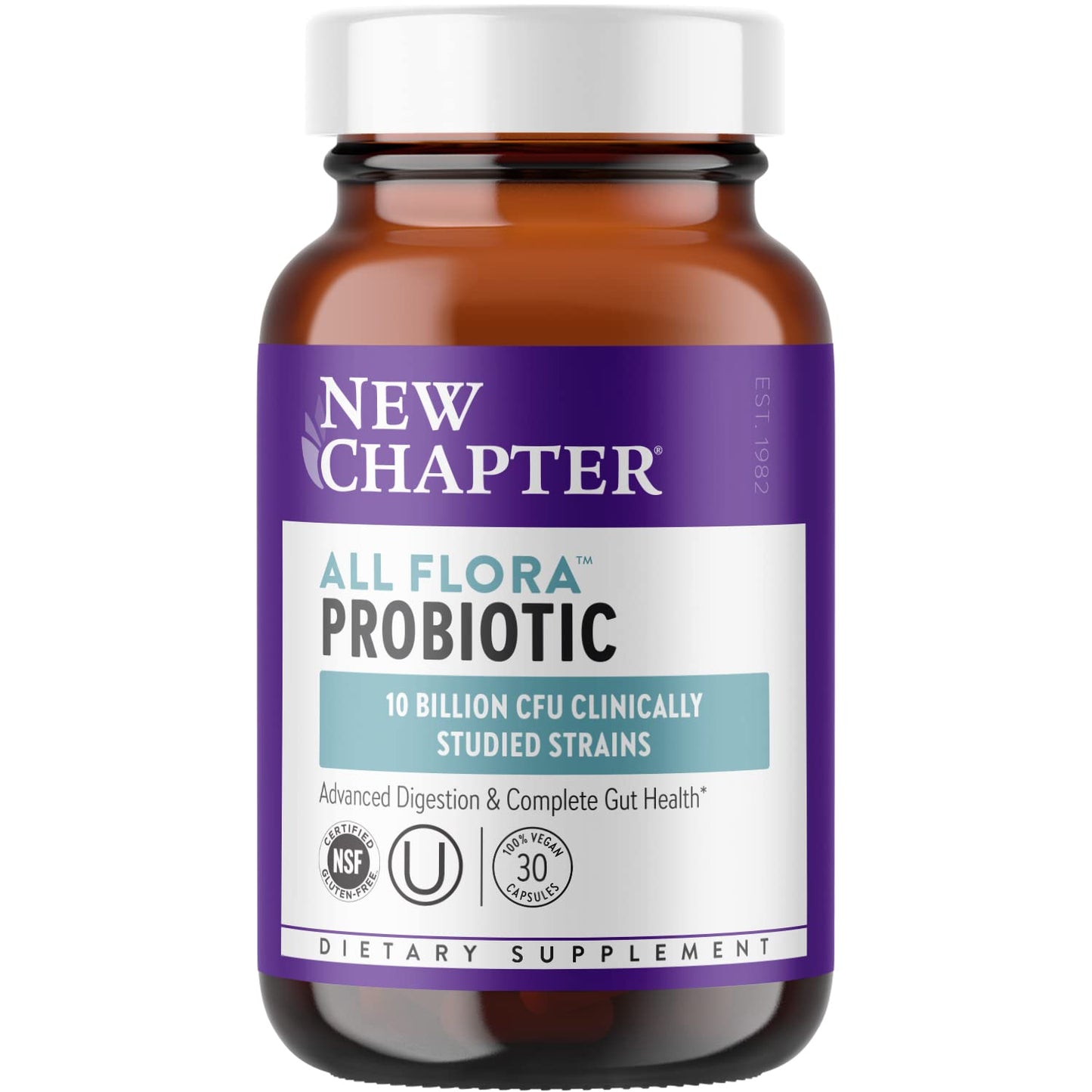 New Chapter Probiotic All-Flora 30 Ct – Advanced Digestion & Gut Health, Vegan, Non-GMO