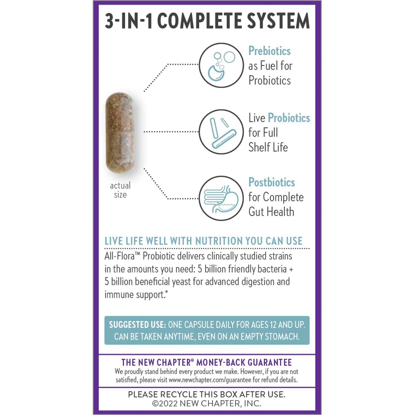 New Chapter Probiotic All-Flora 30 Ct – Advanced Digestion & Gut Health, Vegan, Non-GMO