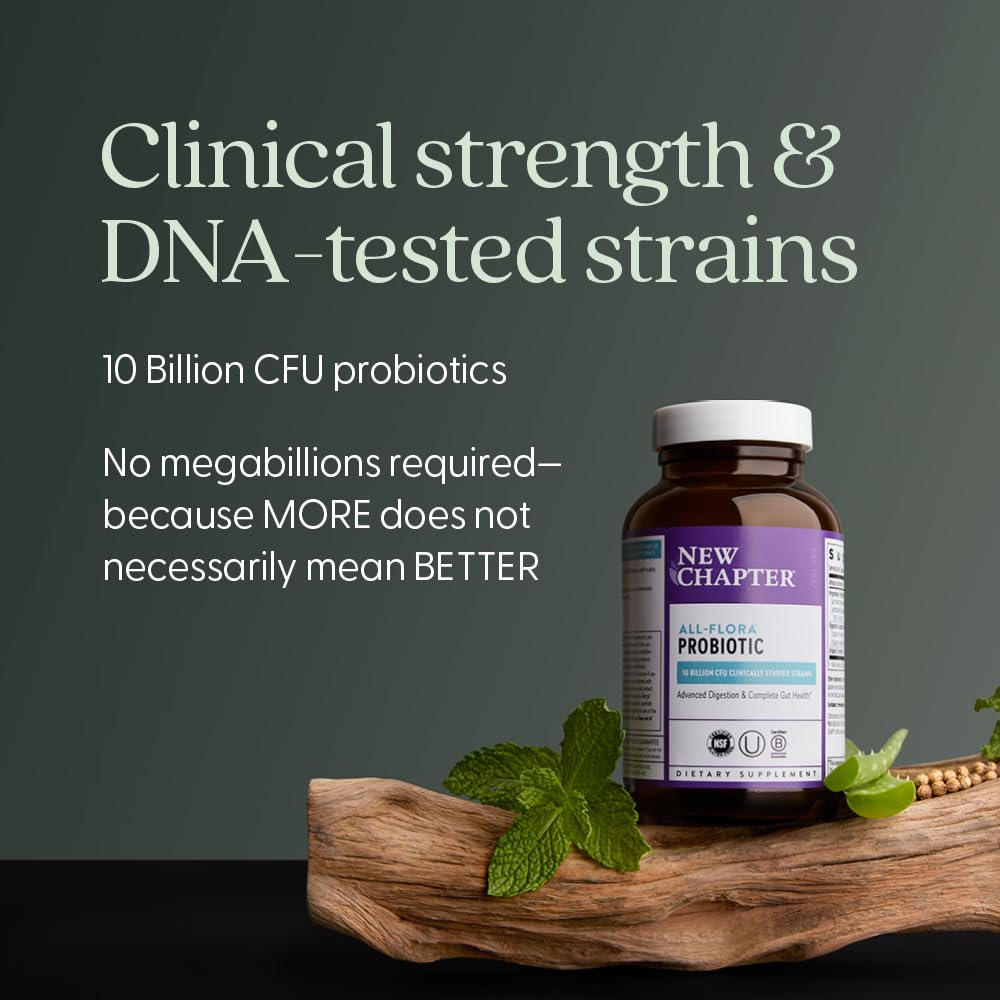 New Chapter Probiotic All-Flora - 60 ct, 2 Month Supply | Advanced Digestion & Gut Health