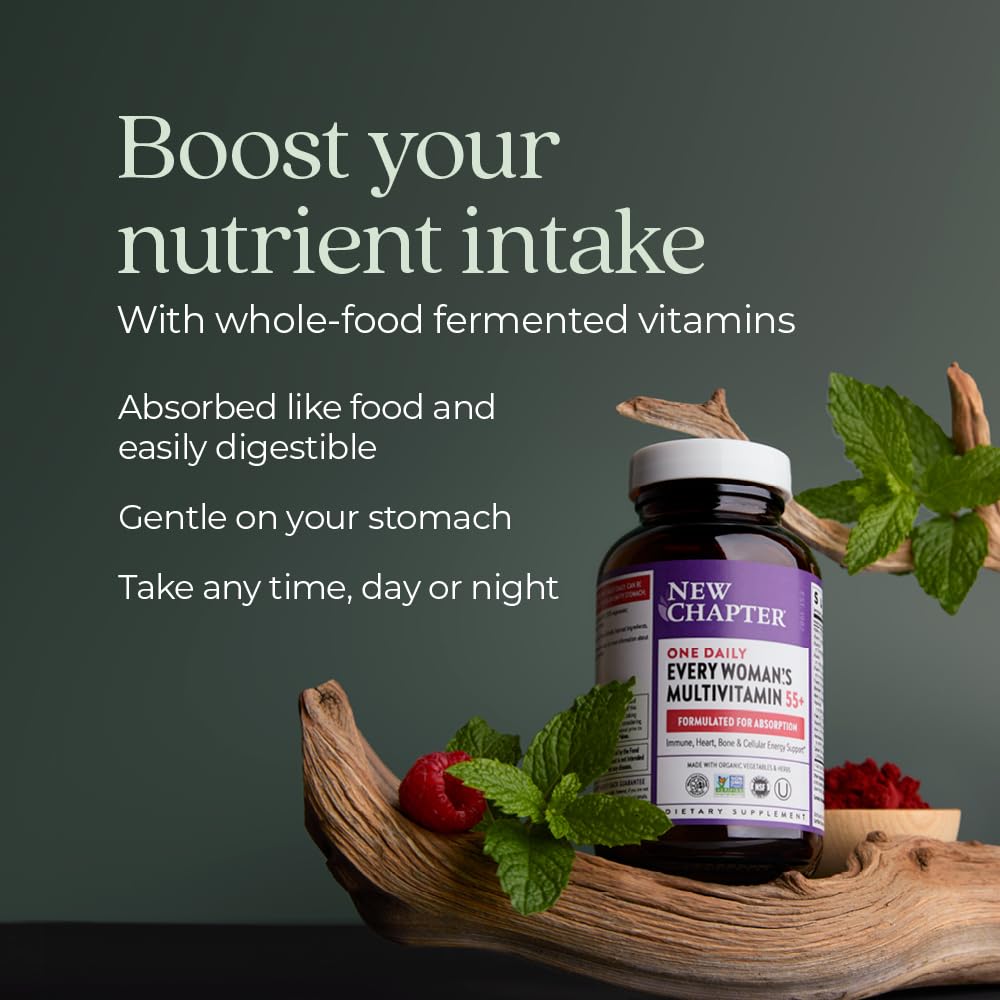 New Chapter Women's 55+ One Daily Multivitamin with Astaxanthin | Immune, Heart & Bone Support