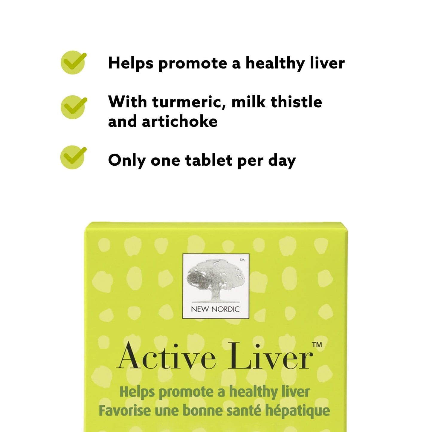 NEW NORDIC Active Liver 30-Day Supply – Daily Liver Supplement (Milk Thistle, Artichoke & Turmeric)