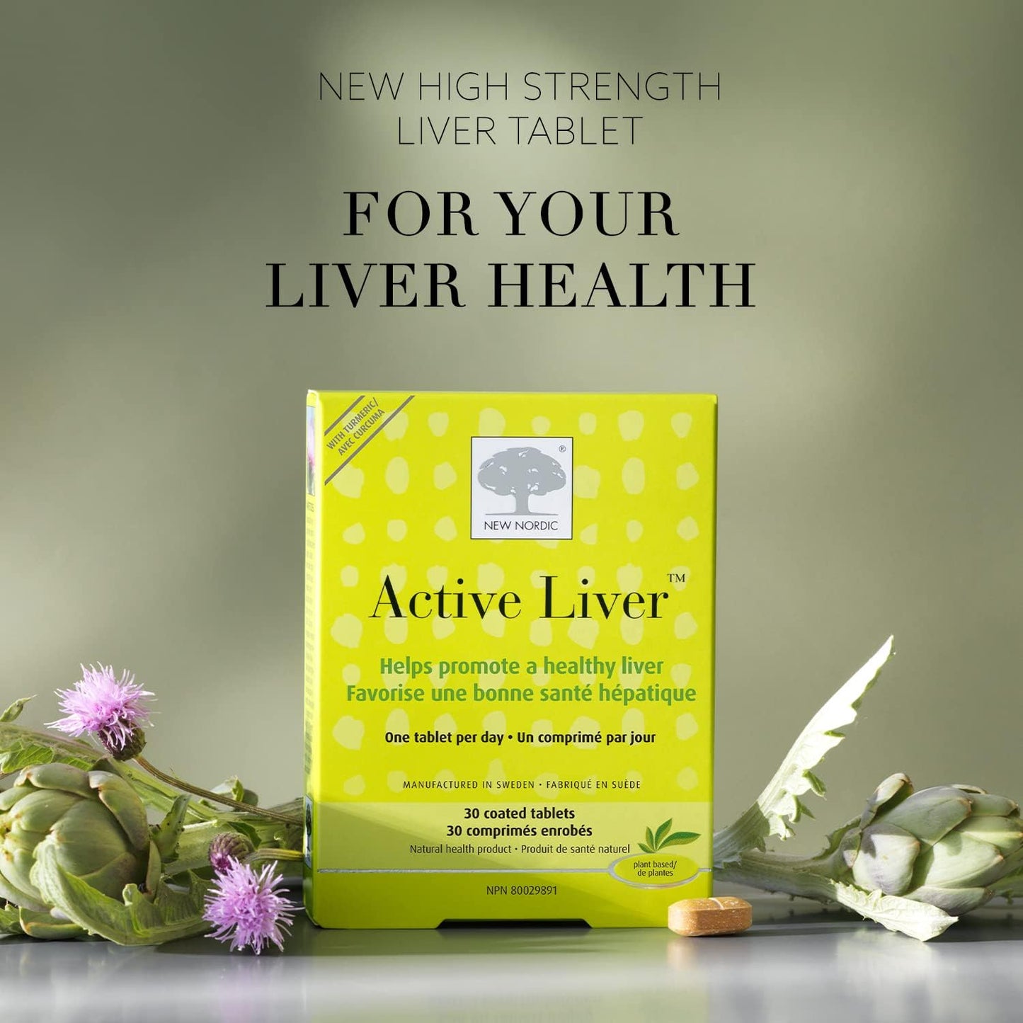NEW NORDIC Active Liver 30-Day Supply – Daily Liver Supplement (Milk Thistle, Artichoke & Turmeric)