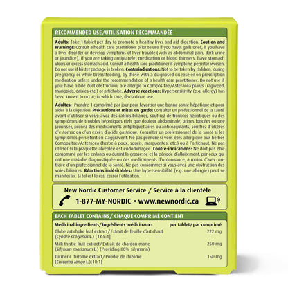 NEW NORDIC Active Liver 30-Day Supply – Daily Liver Supplement (Milk Thistle, Artichoke & Turmeric)