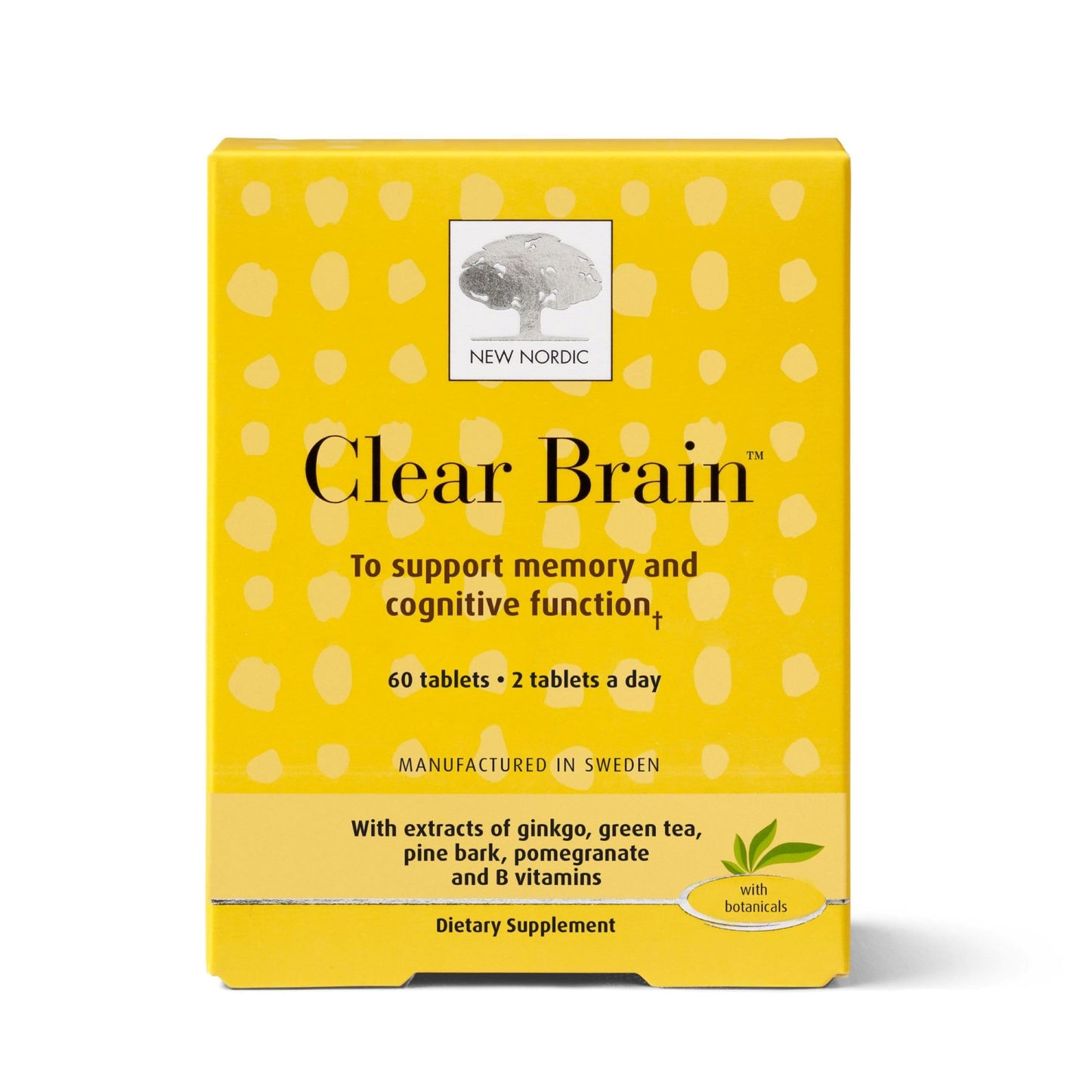 New Nordic Clear Brain Tablets – Swedish Made, 60 Count, Cognitive Health