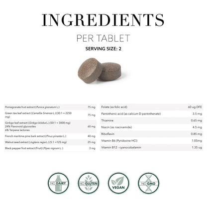 New Nordic Clear Brain Tablets – Swedish Made, 60 Count, Cognitive Health