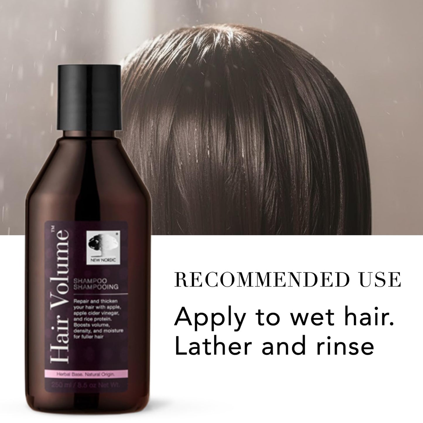 New Nordic Hair Volume Shampoo — Herbal Vegan Formula for Thicker, Fuller Hair (8.5 Fl Oz)