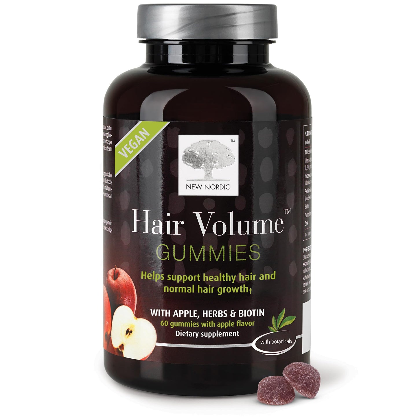 New Nordic Hair Volume Gummies - 2500 mcg Biotin, Vegan Hair Vitamins (60 Count)