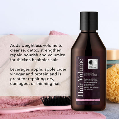 New Nordic Hair Volume Shampoo — Herbal Vegan Formula for Thicker, Fuller Hair (8.5 Fl Oz)