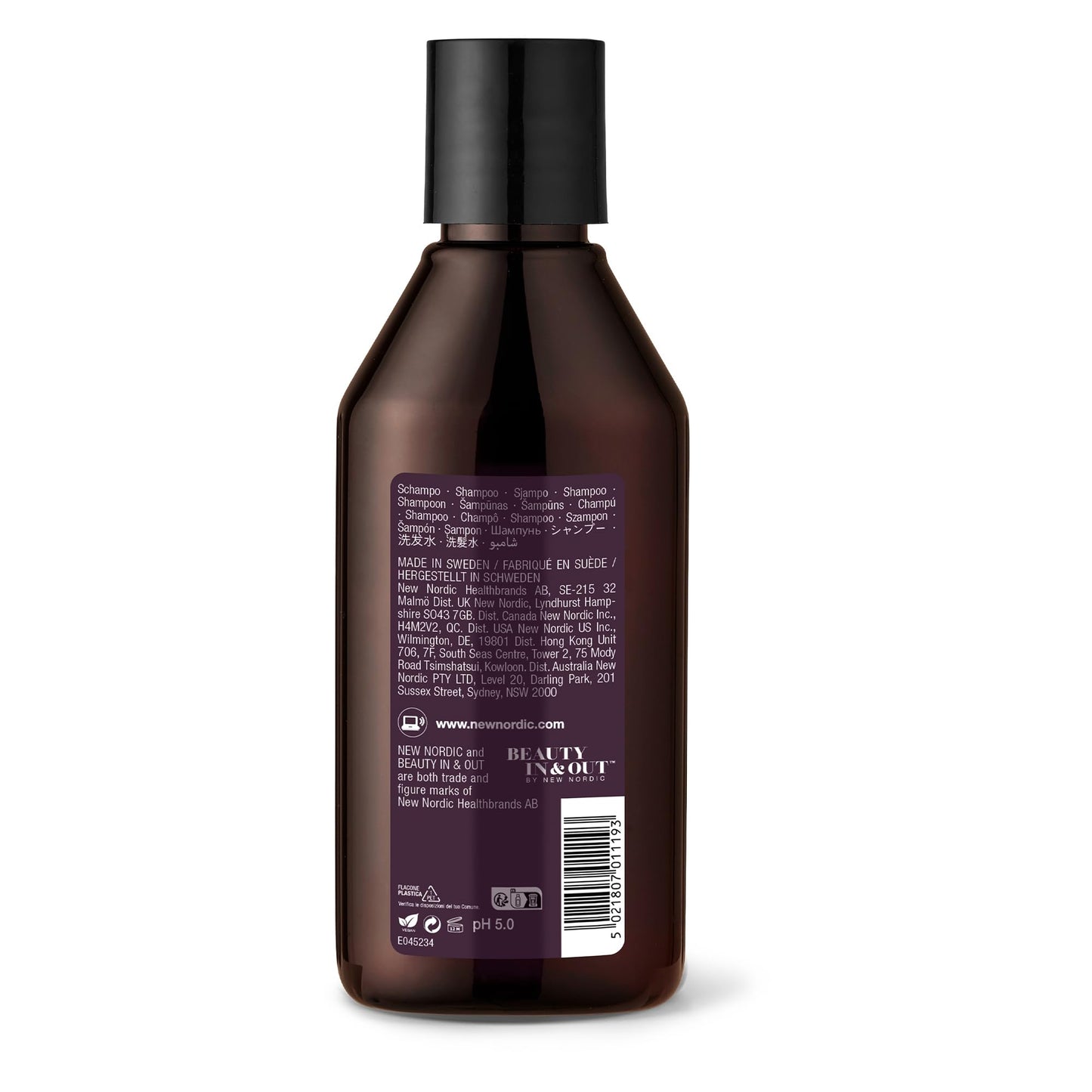 New Nordic Hair Volume Shampoo — Herbal Vegan Formula for Thicker, Fuller Hair (8.5 Fl Oz)
