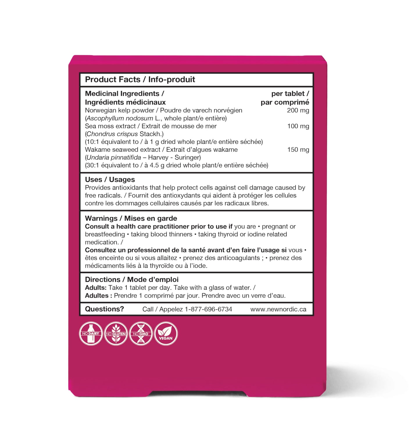 NEW NORDIC Irish Sea Moss Extract | Tri-Algae Complex | Vegan & Gluten Free | 30 Tablets