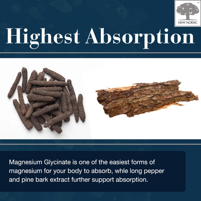 New Nordic Magnesium Glycinate 220 mg – Max Absorption, 30 Servings
