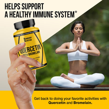 Newberry Nutrition Quercetin with Bromelain 1200mg | Immune Support & Antioxidant | 60 Count