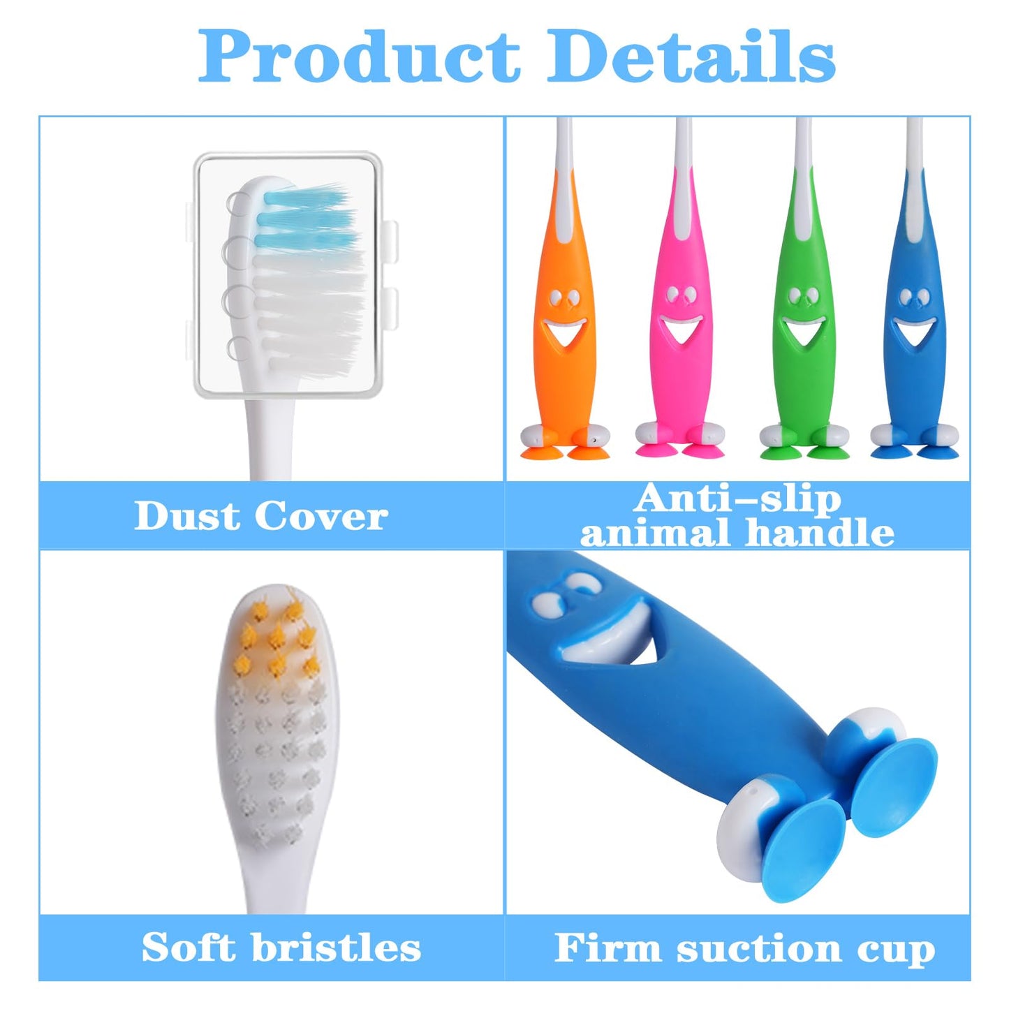Newday 100 Pack Kids Toothbrush Bulk – Soft Bristles, Shark Design
