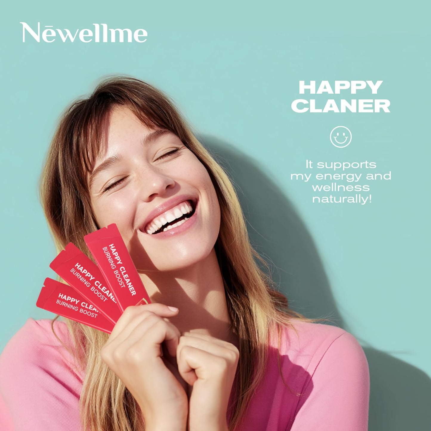 NEWELLME Happy Cleaner Berry Super Greens & Multivitamin Powder – 90+ Superfoods, 14 Pack