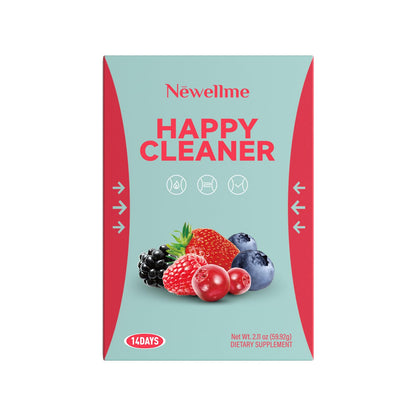 NEWELLME Happy Cleaner Super Greens Powder – Berry Drink Mix, Sugar-Free, 14 Packets, Chlorella & Spirulina