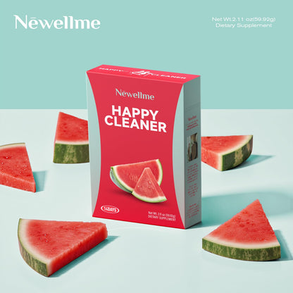 NEWELLME Happy Cleaner Super Greens & Multivitamin Powder with Alfalfa – Watermelon Flavor, 14 Pack