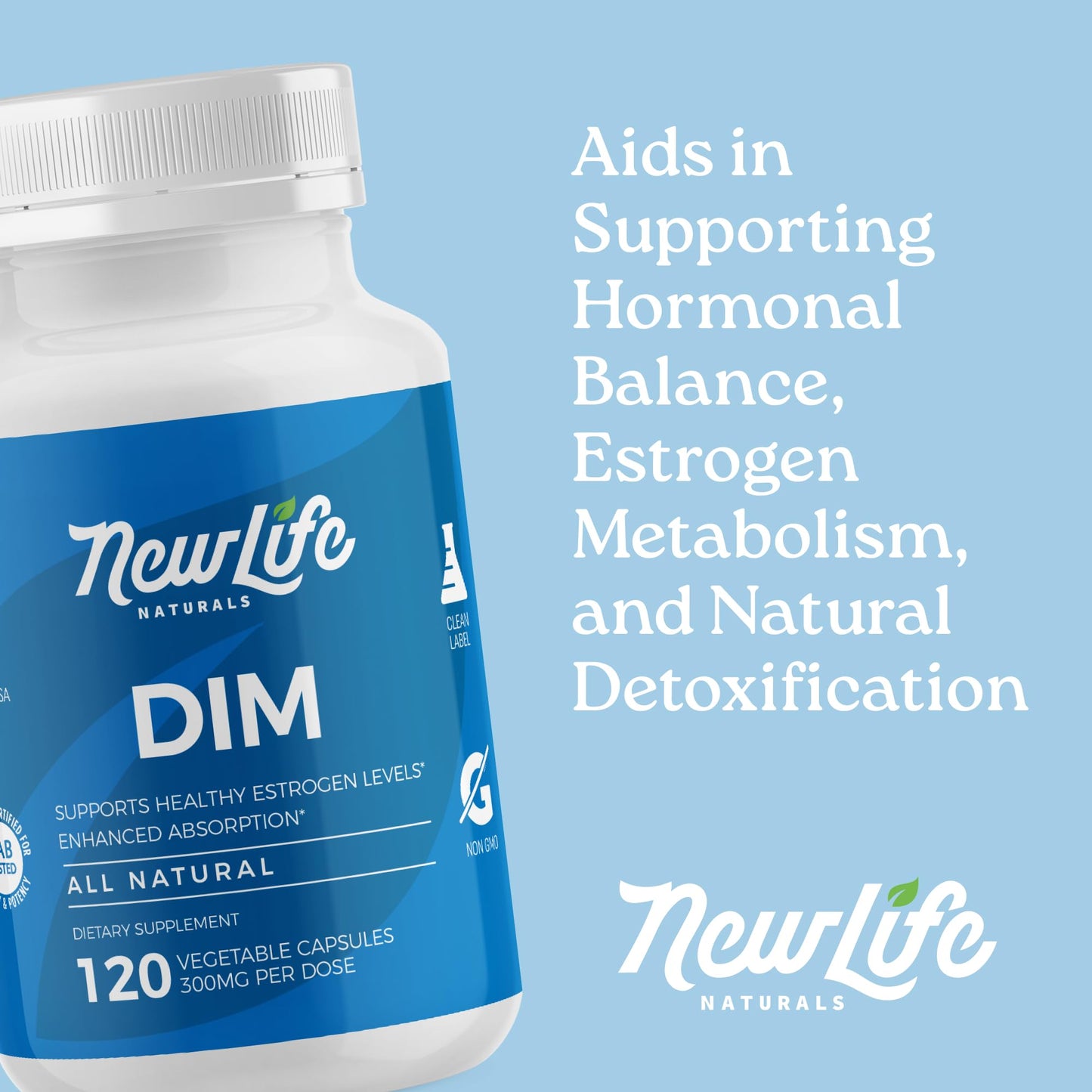 NewLife Naturals DIM 300mg - Hormonal Balance for Women & Men | 60 Day Supply