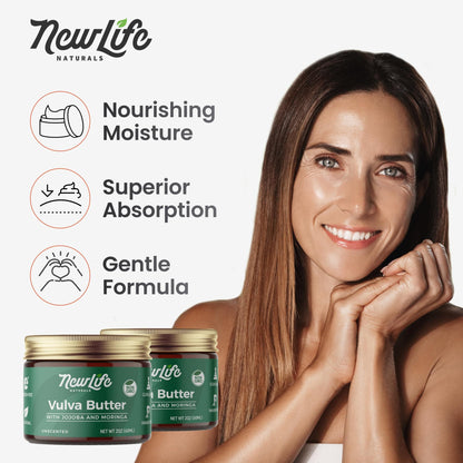 NewLife Naturals JButter Vulva Balm Butter – All-Natural, Estrogen-Free Moisturizer for Menopause & Postpartum (2oz)