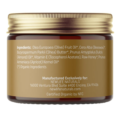 NewLife Naturals Certified Organic Vulva Balm Butter – Vaginal Moisturizer & Menopause Support (2oz) USA