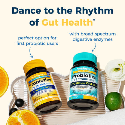NewRhythm Probiotics 50B CFU – 20 Strains, Targeted Release, 90 Veggie Caps