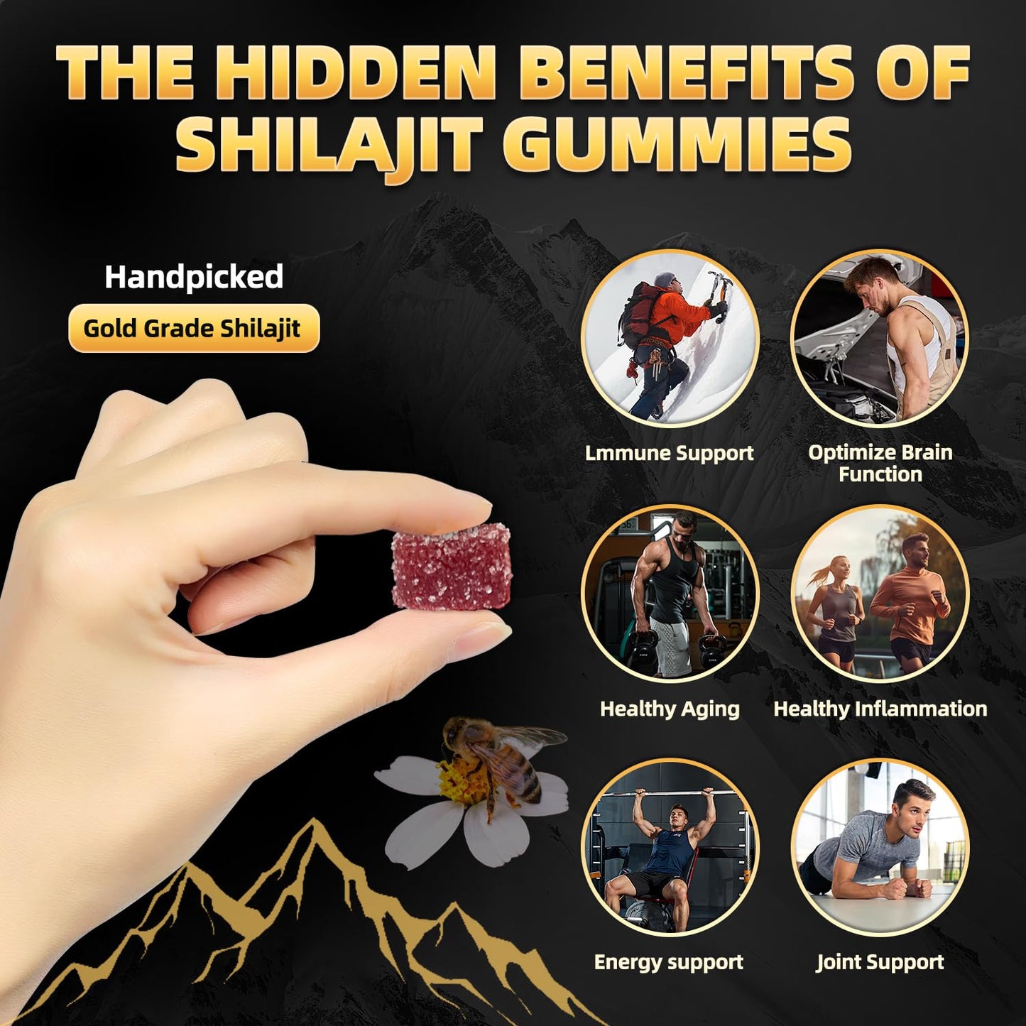 Newrish Shilajit Gummies with Manuka Honey – 30 Gummies | 85+ Trace Minerals