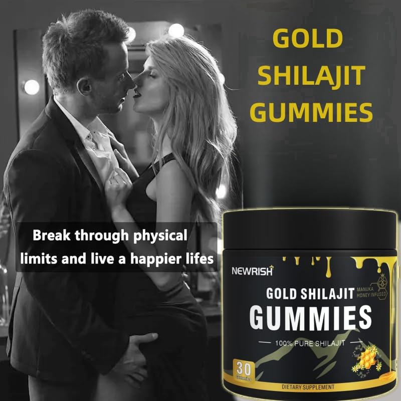Newrish Shilajit Gummies with Manuka Honey – 30 Gummies | 85+ Trace Minerals