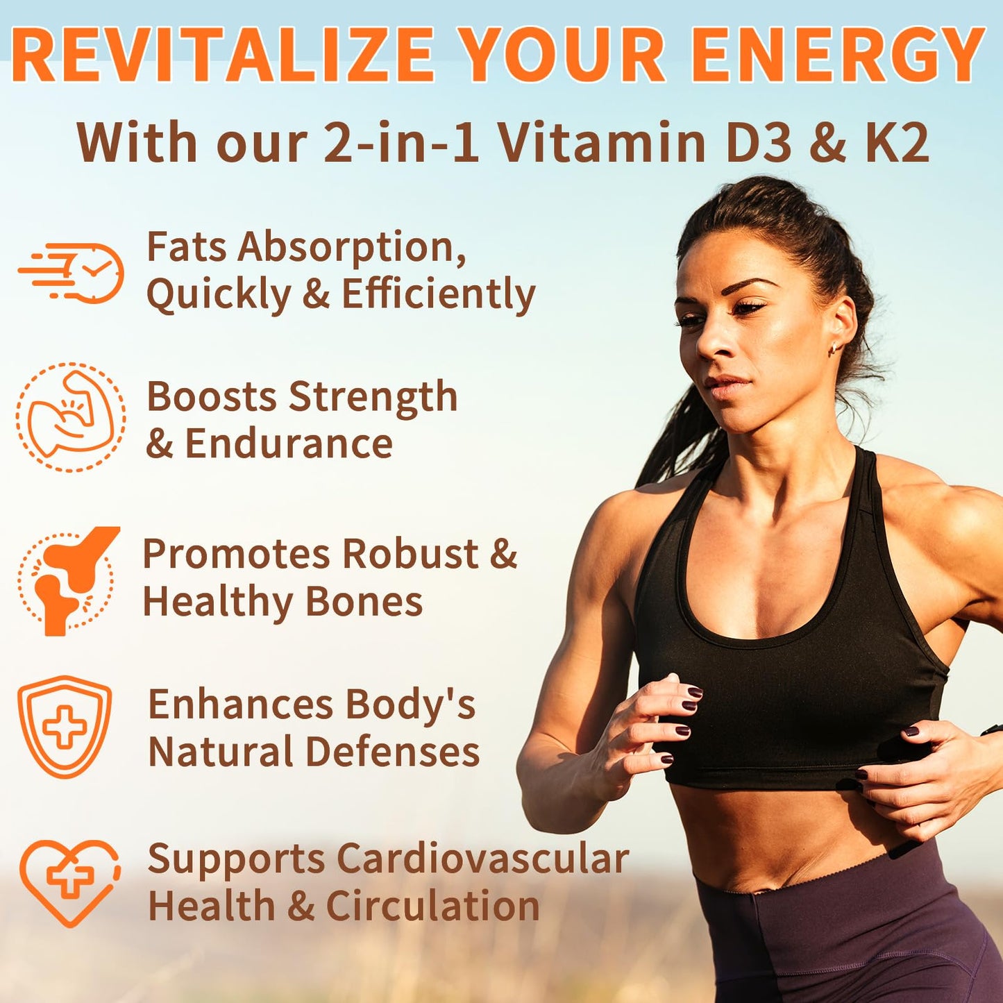 Newseel Vitamin D3 K2 Capsules | D3 & K2 with Coconut Oil – 120 Softgels