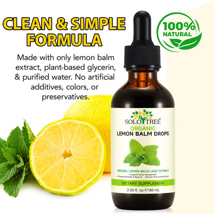 Newseel Lemon Balm Drops – Organic Lemon Balm Extract for Mood Support | Vegan, Gluten Free, Non-GMO | 2.02 fl oz